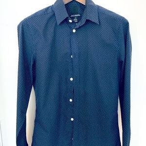 H&M - Male dress shirt - Slim fit - Blue with white dots